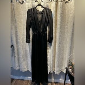 Bndl 4 for $10!!! L MISS NWOT Black Thigh Slit Maxi Dress Robe/Lingerie